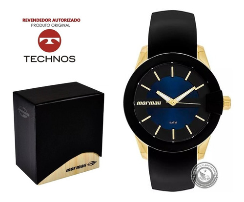 Relógio Mormaii Feminino Dourado Azul Original Garantia E Nf