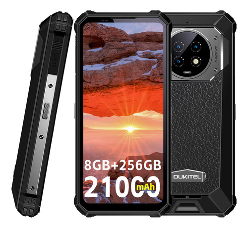 Celular Oukitel Wp19 Smartphone Robusto 4g Celular Dual Sim 8gb + 256gb 21000mah Teléfono Móvil Negro