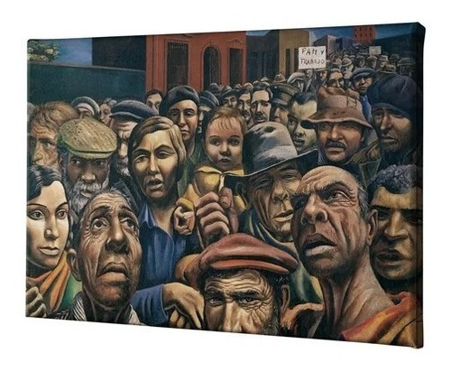 Cuadro -antonio Berni Obra Manifestación -100x70 Tela Canvas