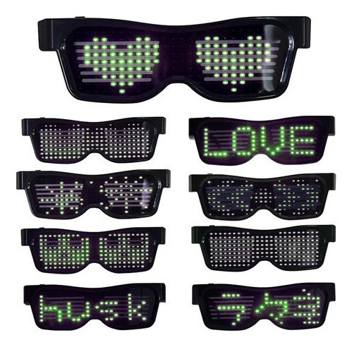 Lentes Led Bluetooth Único, Animaciones Personalizables