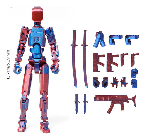 2pcs Robot Móvil Multiarticulado Dummy 13 Articulada, 3d