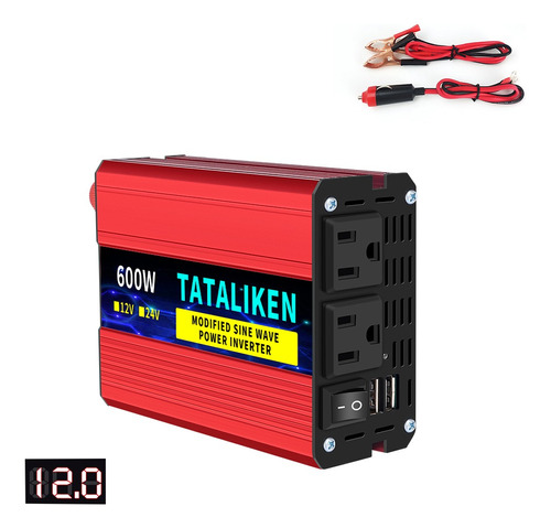 Inversor De Corriente Coche Portátil 12v/110v60hz 600w Auto