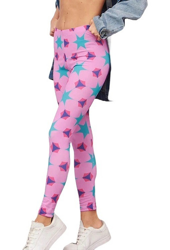 Calza Legging De Tricot Lycra Estampada