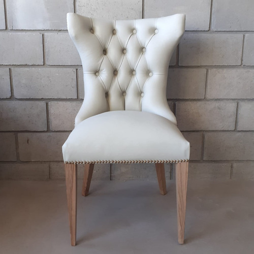 Imagen 3 de 10 de Silla Comedor Cabecera Capitone Madera Paraiso Premium