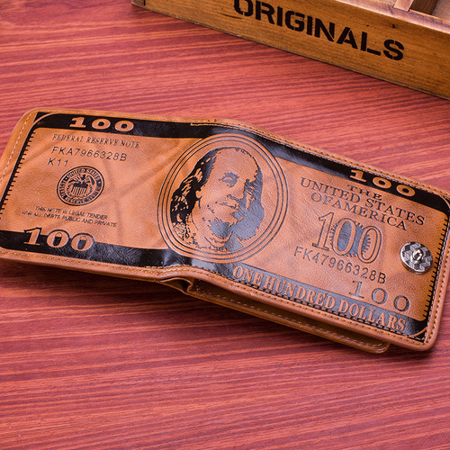 Cartera Dollar Wallet Personalizada Con Hebilla Para Hombre