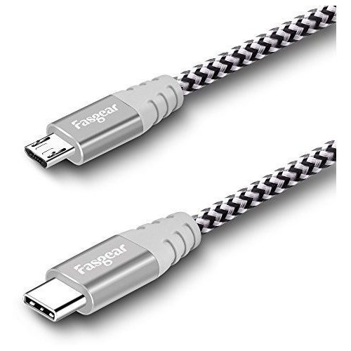 Cable Fasgear Usb Tipo C A Micro Usb Cable 1m Nylon Trenzado
