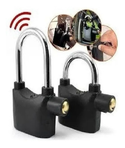 Imagen 4 de 4 de Candado Con Alarma Doble Aro Para Motos Scooter Rejas