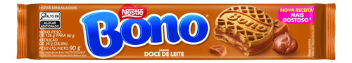 Biscoito Bolacha Recheado Recheio Doce De Leite Bono 90g