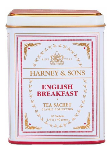 Harney & Sons Té Negro, English Breakfast, 20 Bolsitas