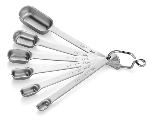 Cucharas Medidoras De Acero Inoxidable 18/8, Juego De 6 Unid