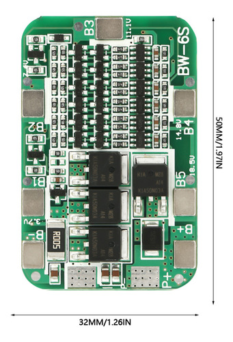 Coloque La Batería 6 S15a 22v 24v Pc Bms Litio Celda 18650