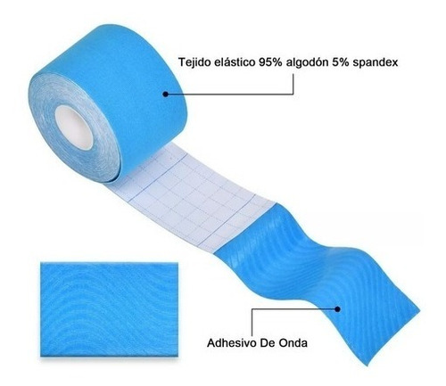 Imagen 2 de 4 de Tape Kinesiológica De Recuperación 5mx2,5cmcolores Surtidos