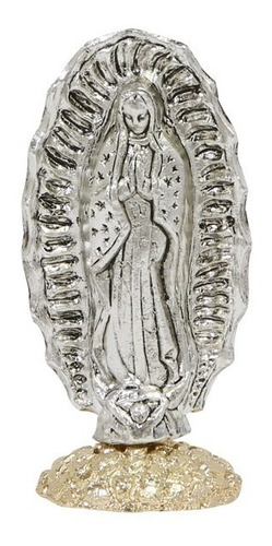 Virgen Guadalupe  Bulto Baño De Oro Y Baño De Plata 1 Pz