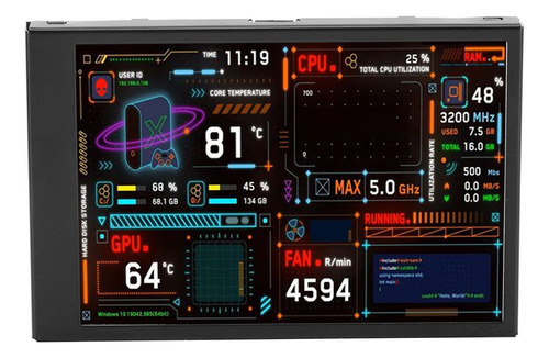 Monitor De Cpu Para Computadora, Mini Pantalla Con Doble Pue