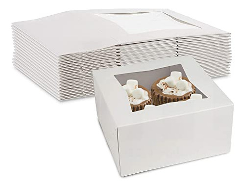 Cajas Blancas Con Ventana - 6puLG X 6puLG X 3 - 25 Unidades