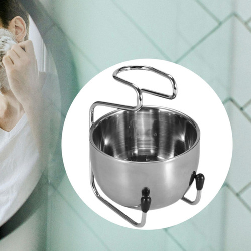 Jabonera De Afeitar De Acero Inoxidable, Con Soporte