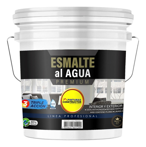 Esmalte Al Agua,  Premium Blanco Hueso, Tineta 16 Lts
