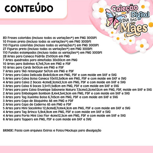Kit Digital Dia Das Mães 2023 Frases Lettering Pandoca