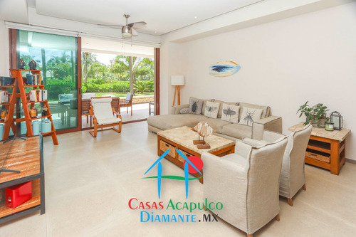 Cad La Isla Bali 105. Depa De Playa. Terraza Con Acceso Y Vista Al Jardín Privativo Y Al Mar