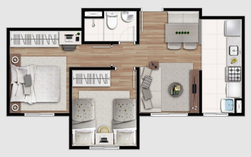 Imagem 23 de 26 de Apartamentos Para Venda 2 Quartos Com Vaga De Garagem No Santa Maria - Osasco