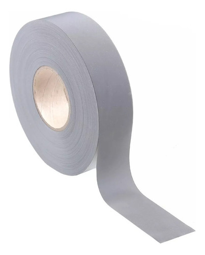 Cinta Reflectiva Textil Coser 25mm Rollo 100mt Reglamentaria Color Gris Claro Liso