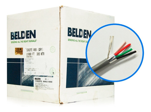 Belden Cable Para Seguridad Y Sonido, 305mts 5302fe 008u1000