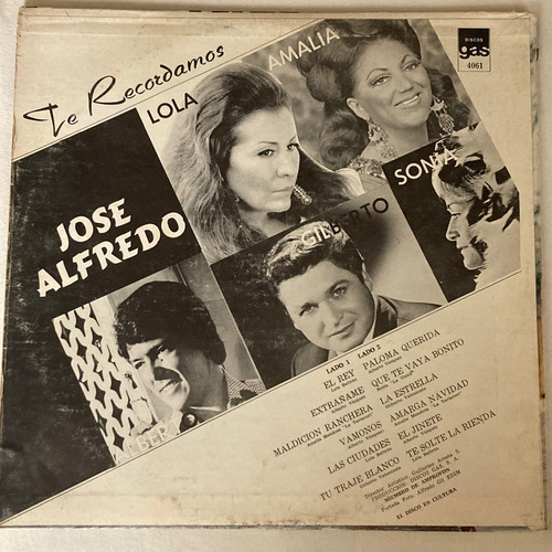Varios/ Te Recordamos José Alfredo Jiménez Lp Vinilo 1974 Mx Estándar (Usado)