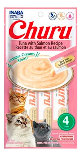 Churu Snack Húmedo Para Gatos Atún Con Salmón X 4un