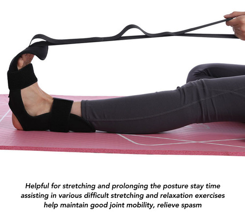 Paquete De Correa De Camilla Para Piernas Nylon Yoga Negro