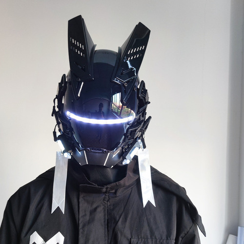 Máscara Cyberpunk White Light Bot Punk 2024 Com Função De Ca