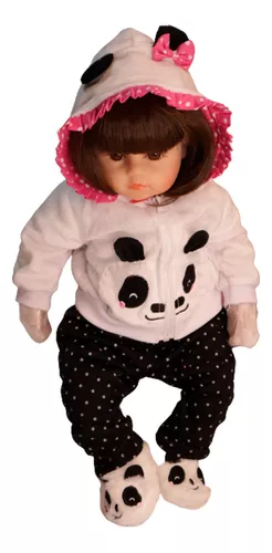 Bebe Reborn Girafinha Silicone-Doll 48cm - Escorrega o Preço