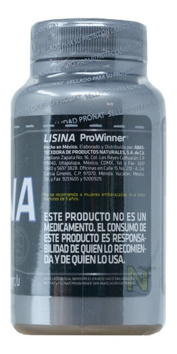 Imagen 3 de 4 de Lisina (90 Caps) Prowinner