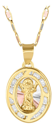 Medalla P/ Bautizo Divino Niño Oro 10k Con Cadena Oro 10k