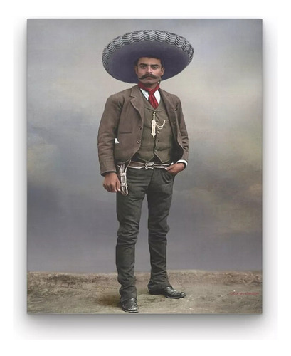 1 Kit De Pintura Con Diamantes 5d Emiliano Zapata 40x30 Cm