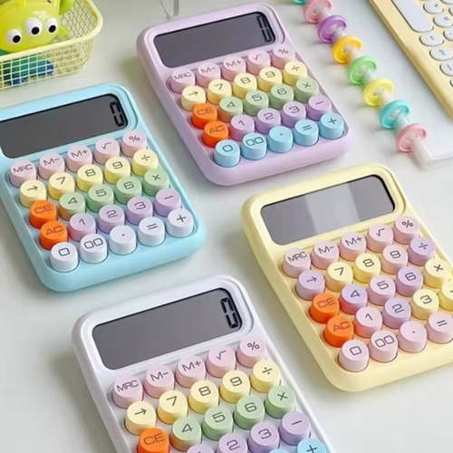 Calculadora Colorida De Mesa Simples 12 Digitos Pequena