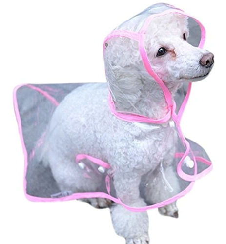 Topsung Perro Chubasquero Con Capucha Poncho Transparente Ch