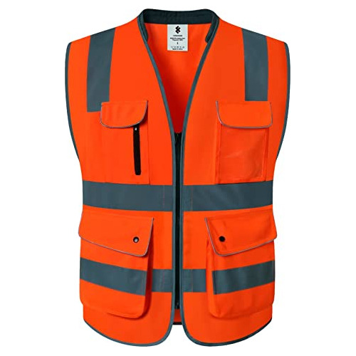 High Visibility Mesh Safety Vest With Reflective Strips...