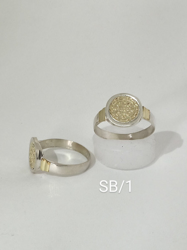 Anillo De Plata 925 Con Oro San Benito 