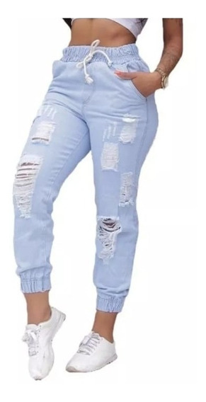 calça jeans rasgadinha feminina cintura alta mercado livre