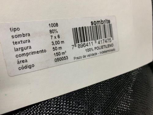 Imagem 5 de 5 de Tela Sombrite Equipesca Nylon 80% - 3 Metros X 25 Metros