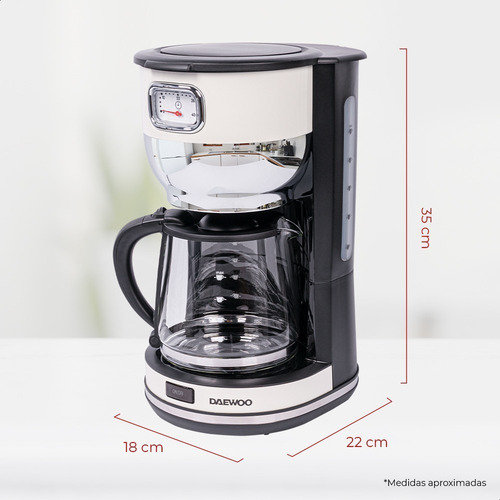 Cafetera Daewoo Para 10 Tazas Automática Color Negro