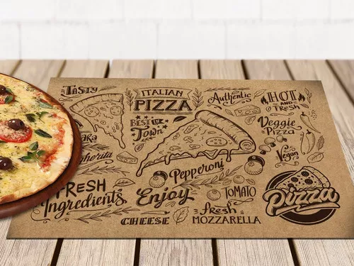 100 Un Jogo Americano Pizzaria Papel Kraft Ou Branco Padrão Cor Papel  Branco Pizza Time