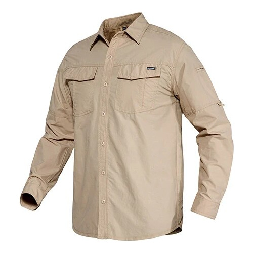Camisas Cargo Safari Para Hombre, Camisas De Trabajo Largas