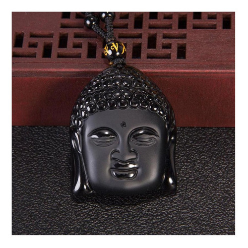 Imagen 8 de 10 de Collar De Obsidiana Cabeza De Buda