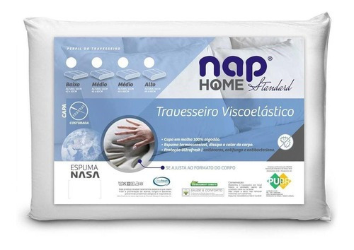 Travesseiro Nasa Super Nap 12 Cm Capa Algodão