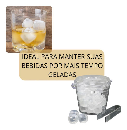 Gelo Artificial Reutilizável Com 10 Cubos Em Plástico