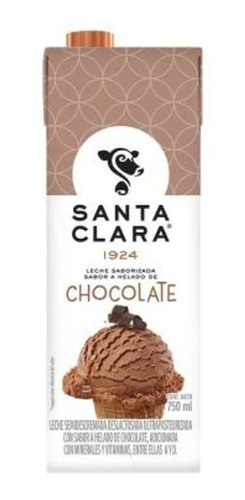 Leche Santa Clara Sabor Helado De Chocolate 6 Pzas De 750 Ml