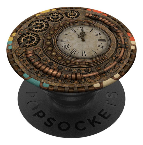 Steampunk Art - Reloj De Pared Con Soporte Y Agarre Para Tel