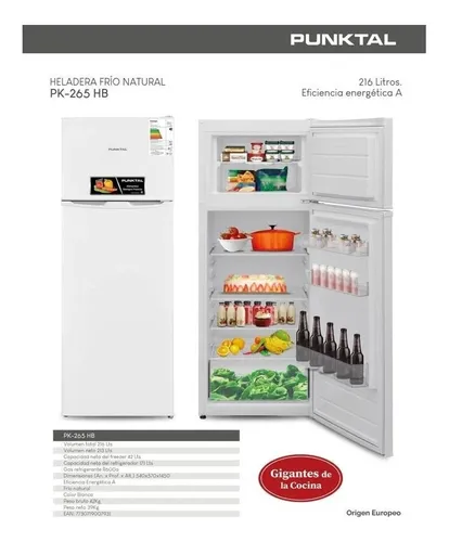 Heladera Punktal Pk-265 Hb Frio Natural 216 Lts