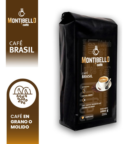 Cafe En Granos Tostado Natural P/ Maquina Express 1kg Brasil